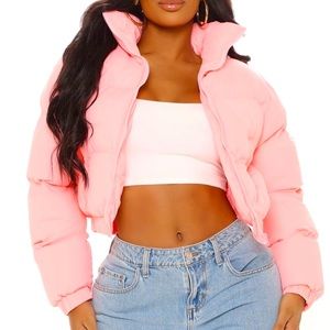 Fashion nova cropped puffer jacket